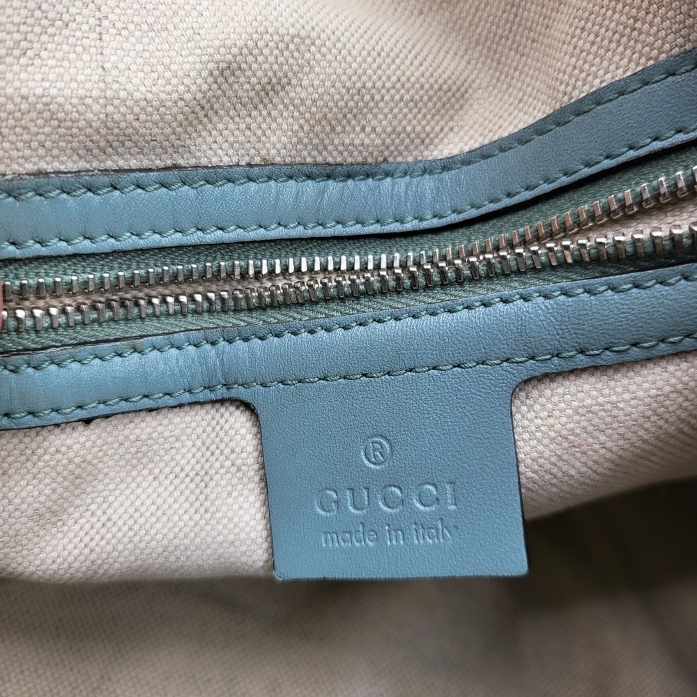 GUCCI Joy Medium GG Imprime Boston 30 Bag Light Blue..Authentic...!!! - Picture 10 of 16